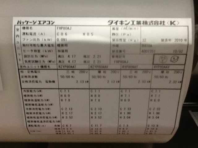 ダイキン天吊り FHP80AJ 業務用エアコンクリーニング